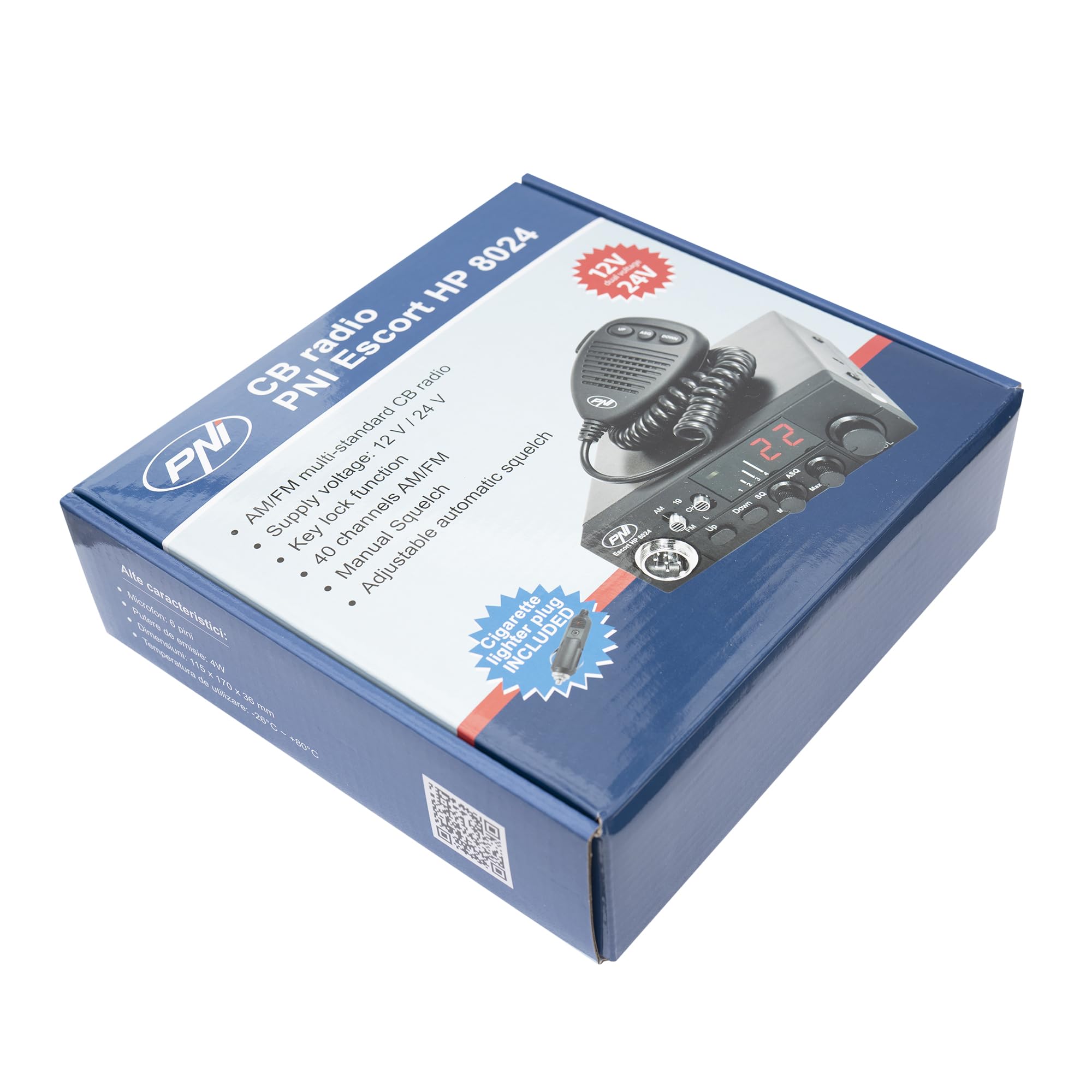Radio CB PNI 8024 Escort HP ASQ Ajustable 12V - 24V, 4W Am/FM