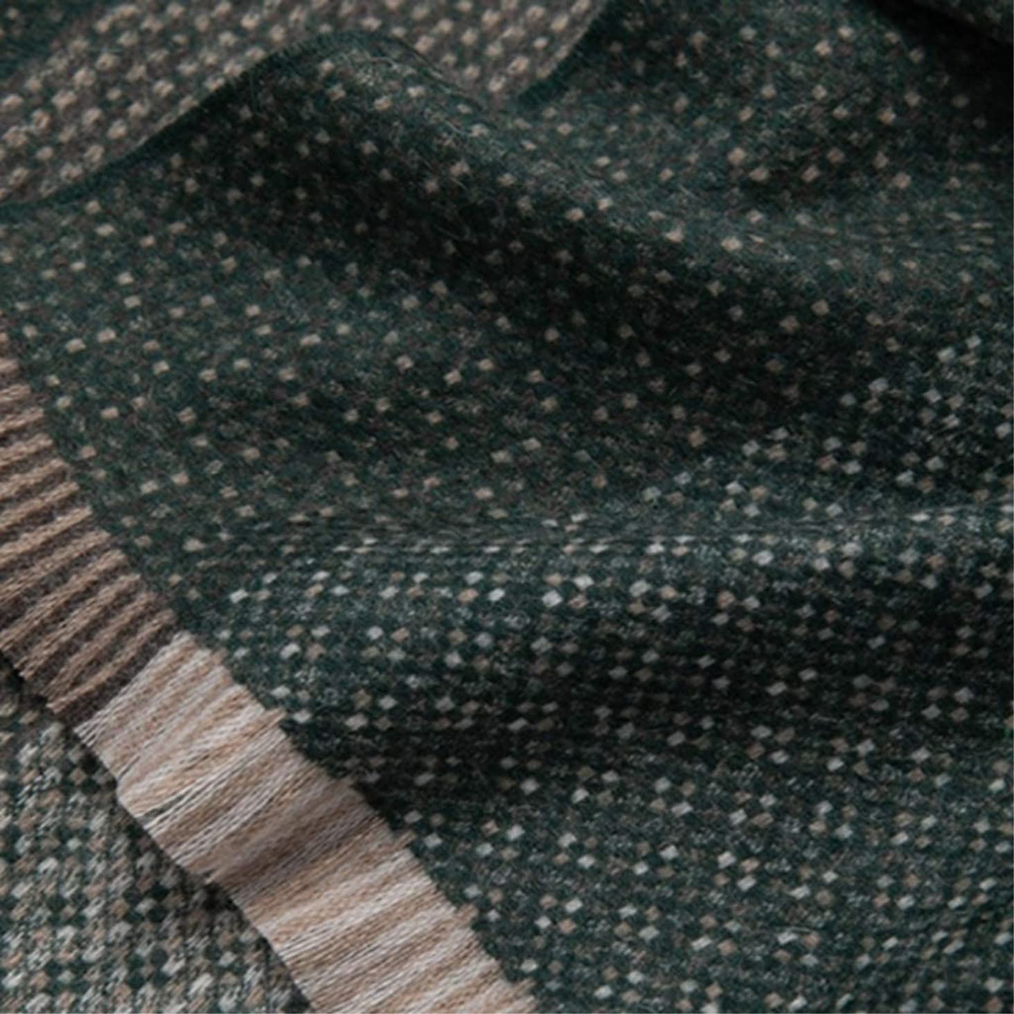 Miękki Szal Zimowe Szaliki Zimowy Szalik Wygodny Ciepły Koc Miękki W Kratę Szalik Na Co Dzień(Dark Green)