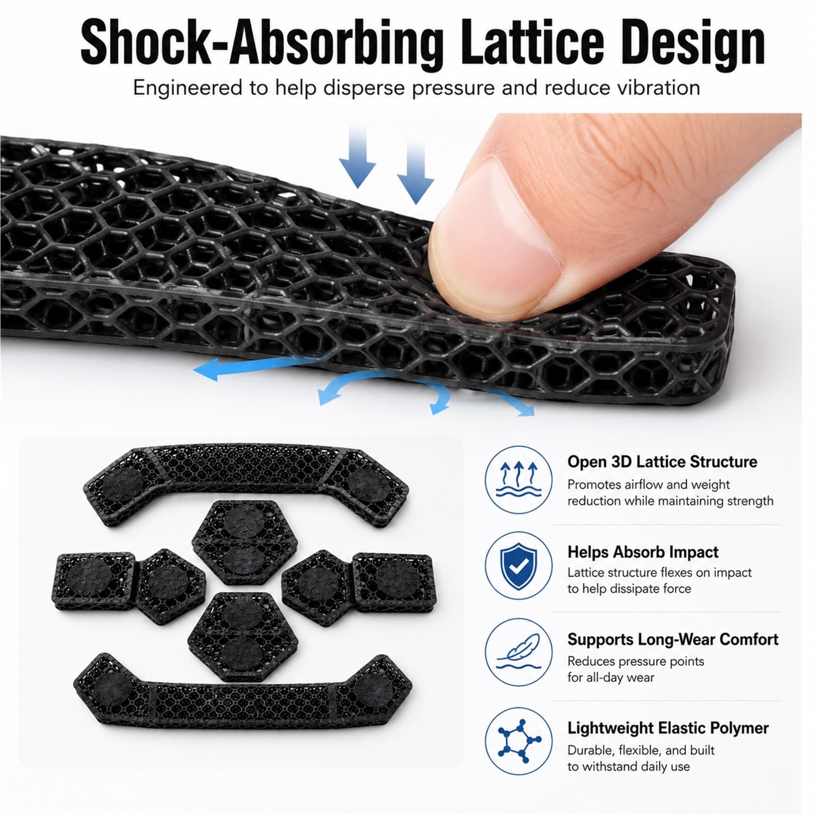 Taktisches Helmpolster-Set, 1,8/2,5 cm 3D-Gedruckte Gittereinsätze