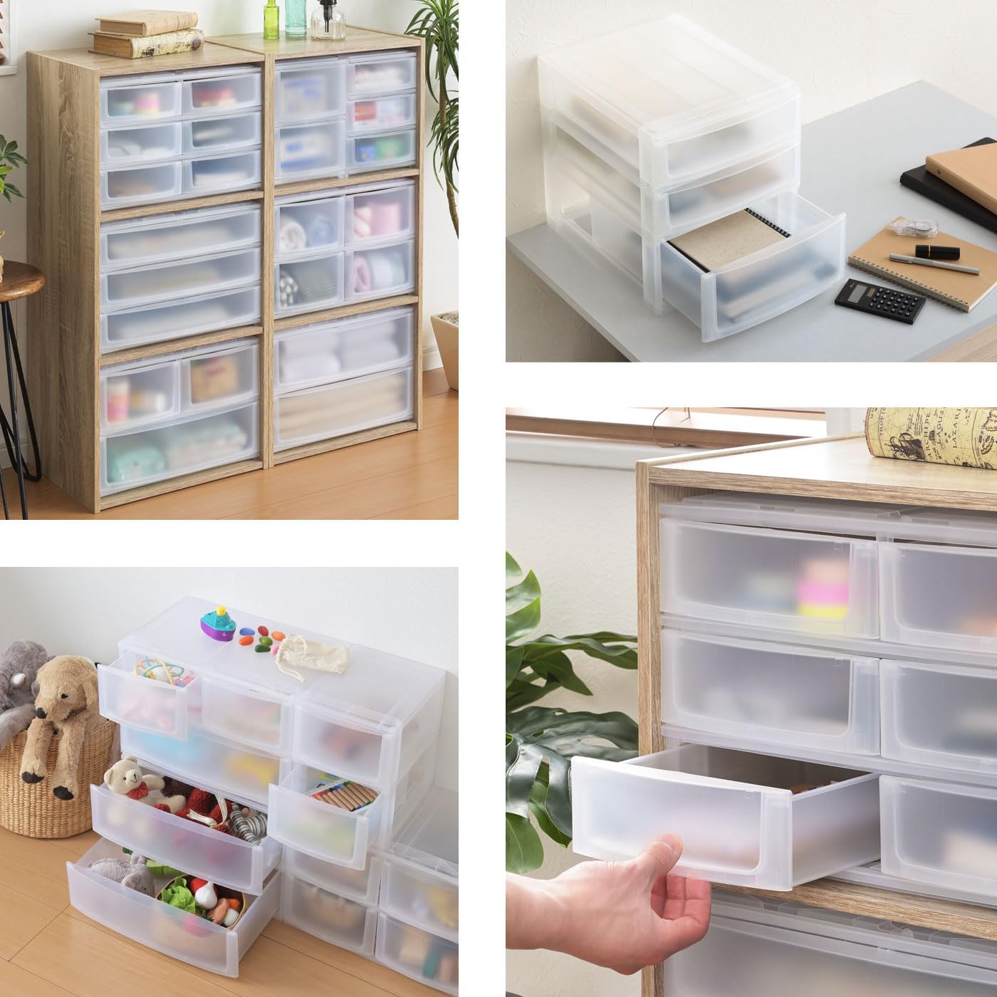 サンカ Pos Deco Storage Box, A5浅3段, Clear