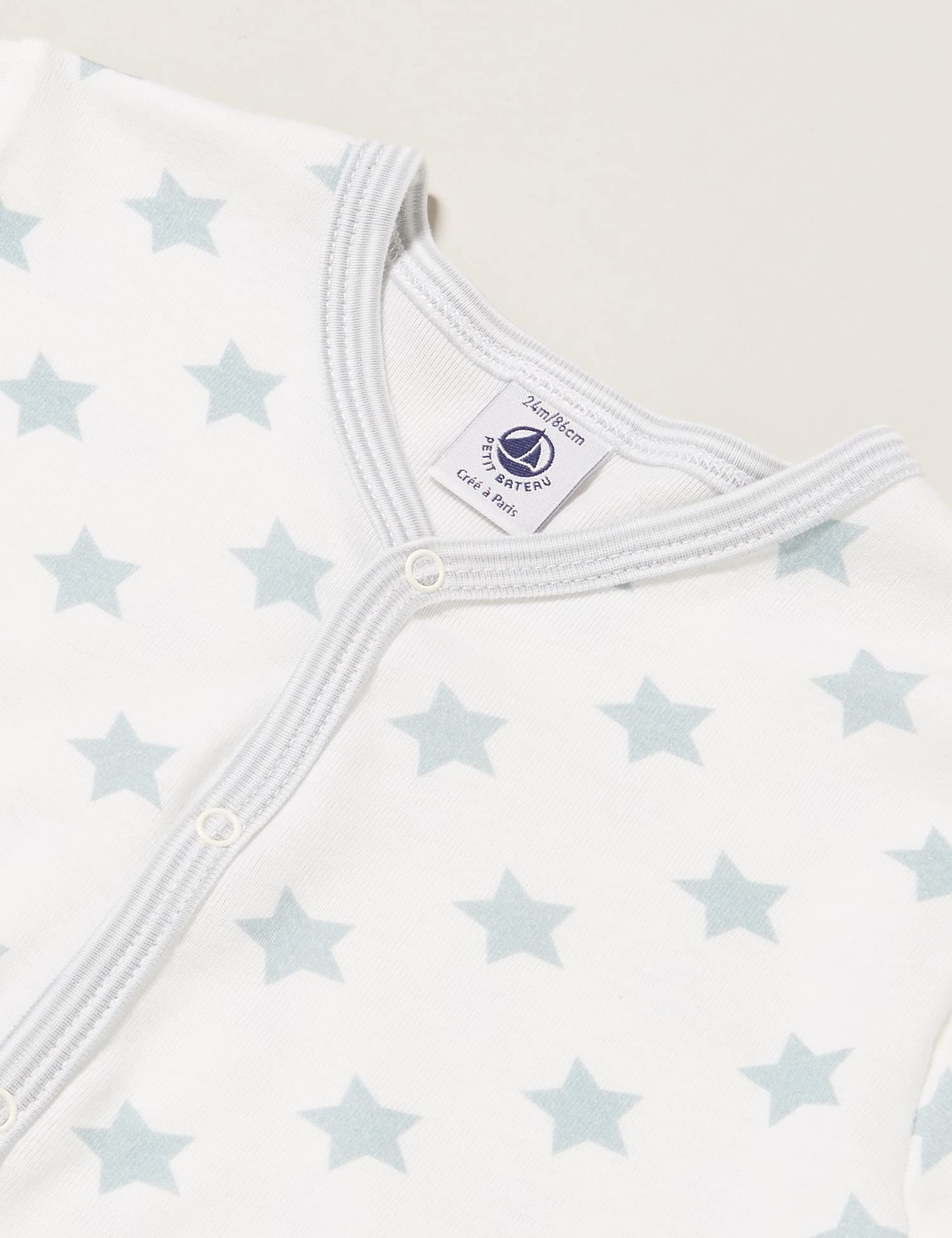 Petit Bateau Unisex Baby A052j Baby-Schlafanzug aus Baumwolle mit Sternen (1er Pack)
