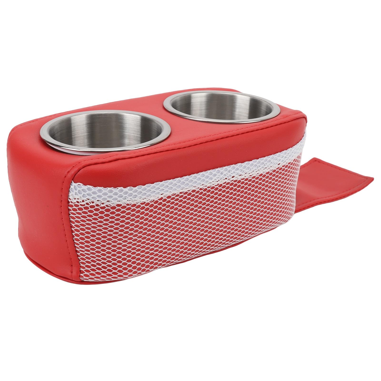 Stainless Steel Black Double Beverage Holder with Floating Bridge Design, Ideal for Rvs, Yachts, Boats, and Car Cup Holders, Portable and Stable (Red)