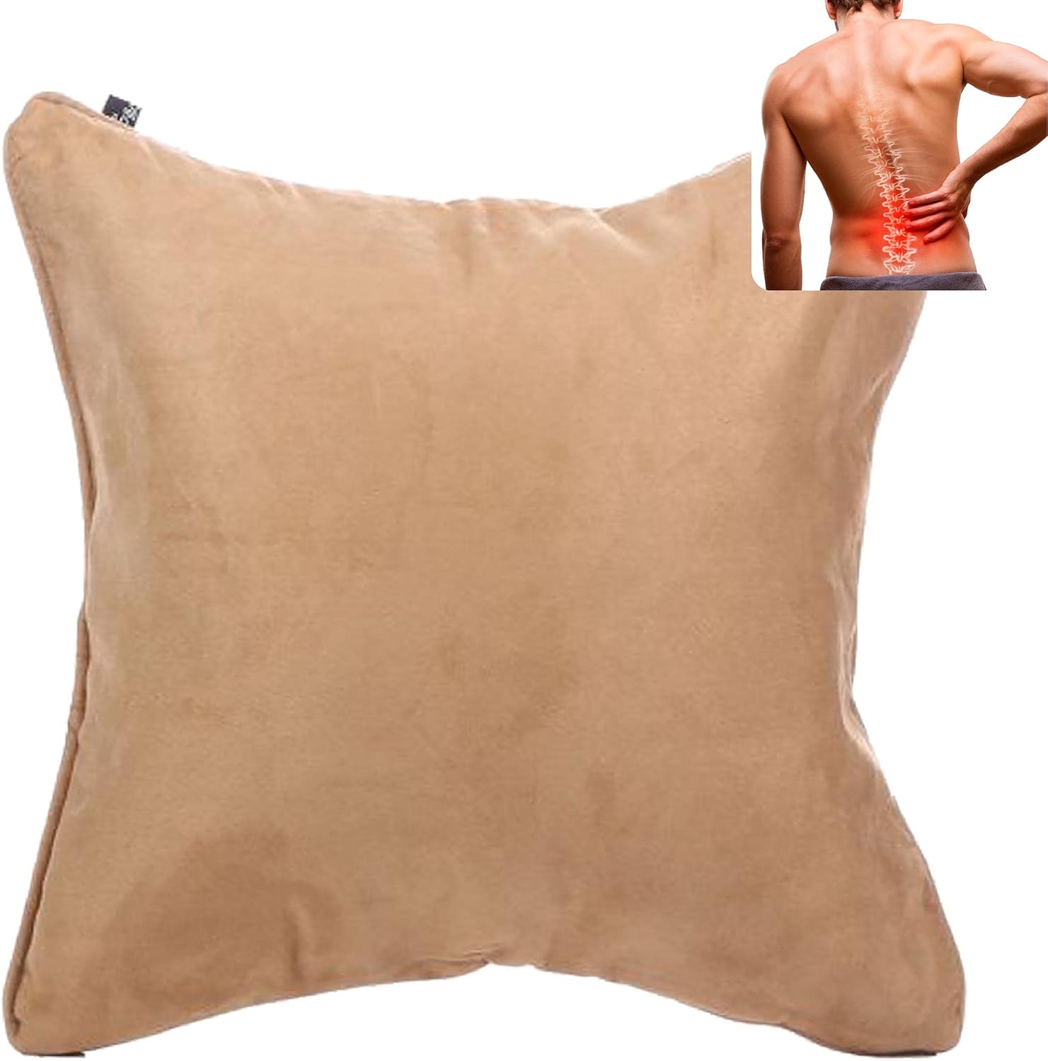 QiPillow Back Pain Relieving Orthopedic Support (18 X 18, Camel) by