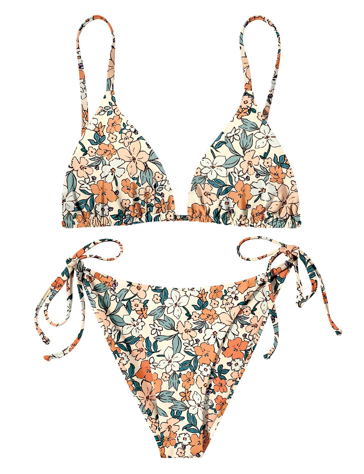 UMIPUBO Costume da Bagno Donna Due Pezzi Costumi Sexy Triangolo Bikini Set Reggiseno Spiaggia Thong Coulisse Imbottito Beachwear