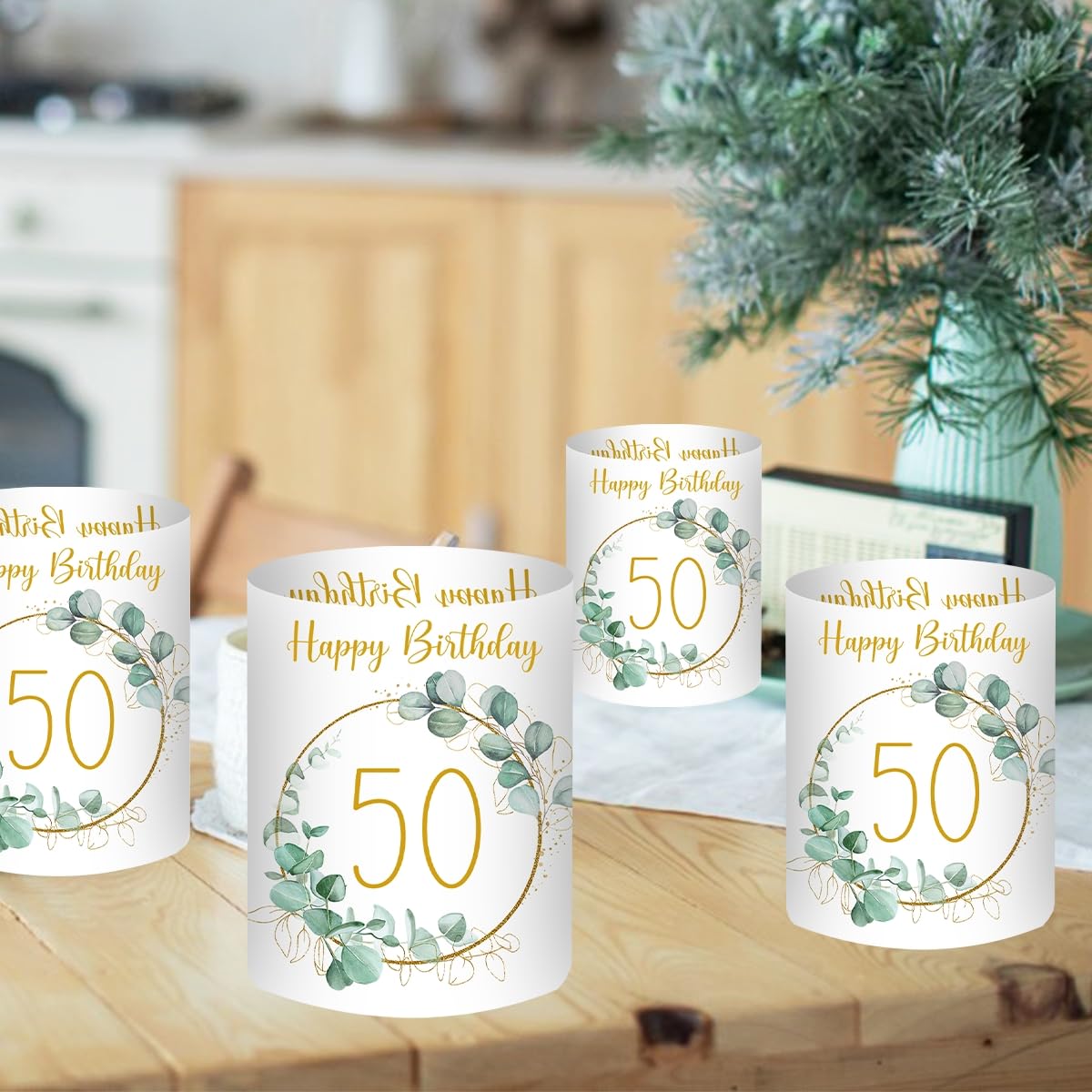 Lot De 12 Photophores Décoratifs De Table Pour 50e Anniversaire
