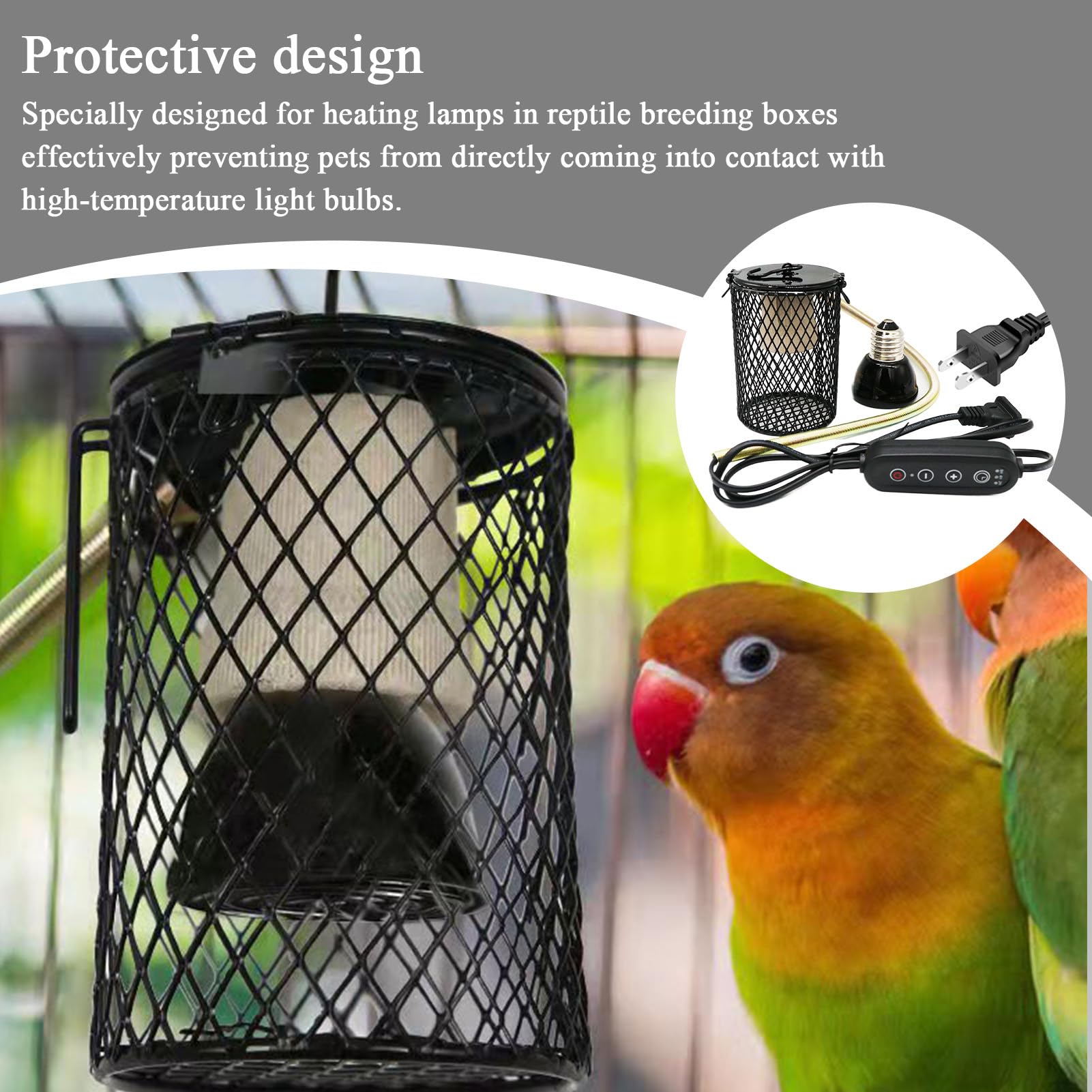 Grille De Protection Pour Lampe Chauffante Reptiles, Support Pour Lampe Thermique Reptiles, Protection Pour Abat-Jour Accessoire - Pour Terrarium, Oiseaux, Serre Et Aquarium