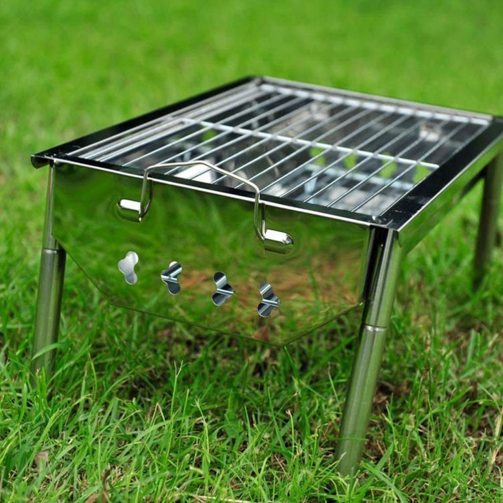Grill węglowy Ze stali nierdzewnej Przenośne zestawy narzędzi do grillowania gotowania na świeżym powietrzu Camping Piesze wycieczki Piknik Patio Wędzarnie,Grill ogrodowy