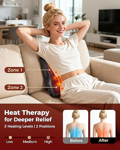 Miniatura 4 de Neck Massager with Heat, Shiatsu Back and Neck Massagers, 3D Deep Tissue Massage Pillow for Back, Shoulder, Leg Pain Relief, Gifts for Mom Dad Wife,