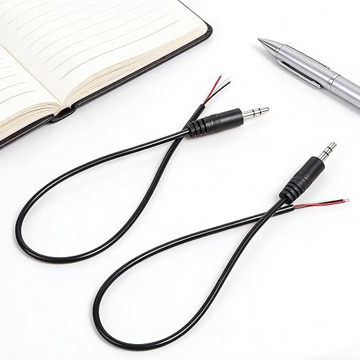 2-Pack 3.5 mm Audio Jack, 3.5mm Male Plug Jack Connector Replacement Repair, 3 Pole Stereo 1/8" 3.5mm Plug Audio Cable Stereo Audio-Cable for Headphone Headset Earphone Cable Repair miniatura 6