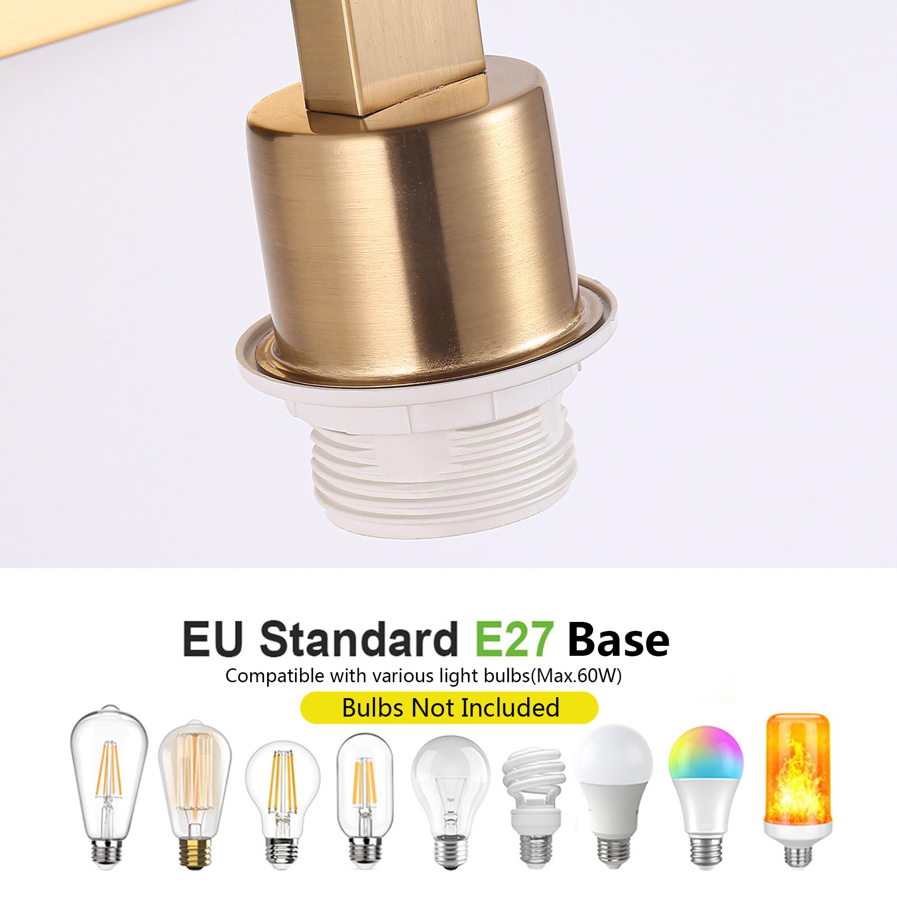 2 Stücke Wandleuchte Innen Gold mit Schalter | Wandlampe Schlafzimmer Vintage Wandlampen mit Zugschalter, E27 Nachttischlampe Wand mit Stoffschirm für Flur Bett Wohnzimmer