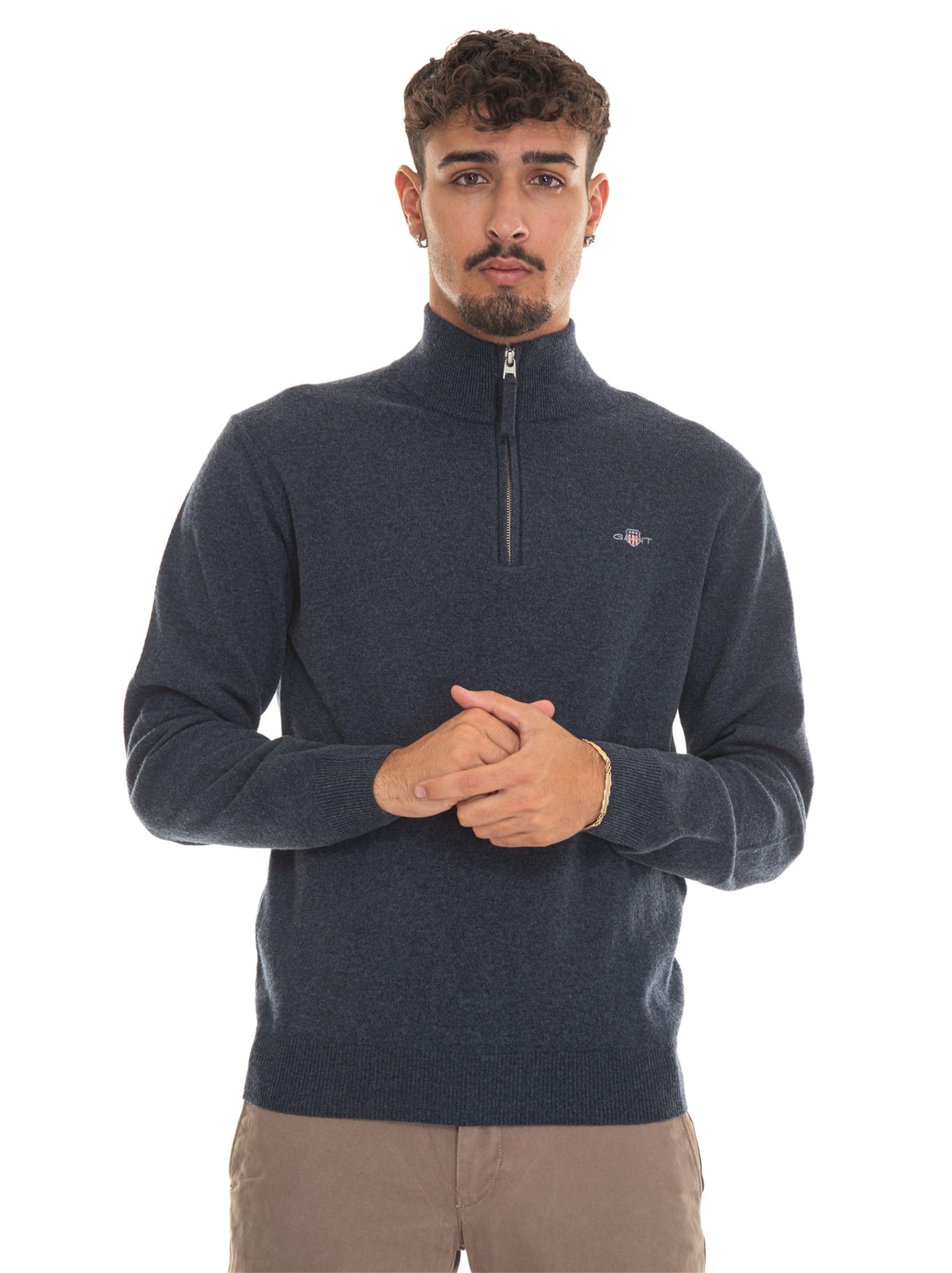 Gant Superfine Lambswool Half Zip Sweater L