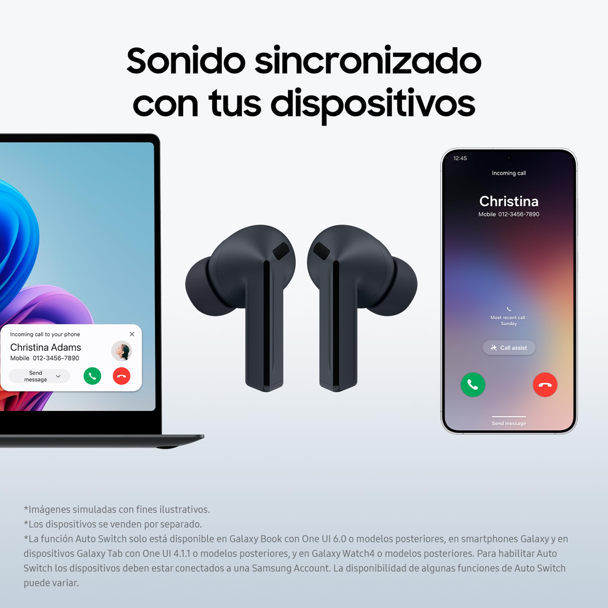 Samsung Galaxy Buds3 FE, Auriculares Inalámbricos, Audio 360, Cancelación de Ruido y Llamadas Claras, Función Gemini AI, Negro, Garantía del Fabricante 3 Años + 1 Año Extra (Versión Española)