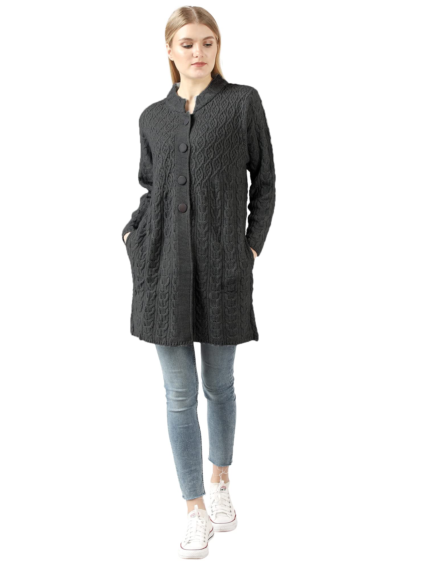 matelco Womens Woollen Long Buttoned Cardigan/Sweater for Winters-picture-24