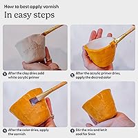 Vista 3 de Sculpd 70 ml Air Dry Clay Glaze - Matte, Scratch Resistant and Waterproof Matte Varnish