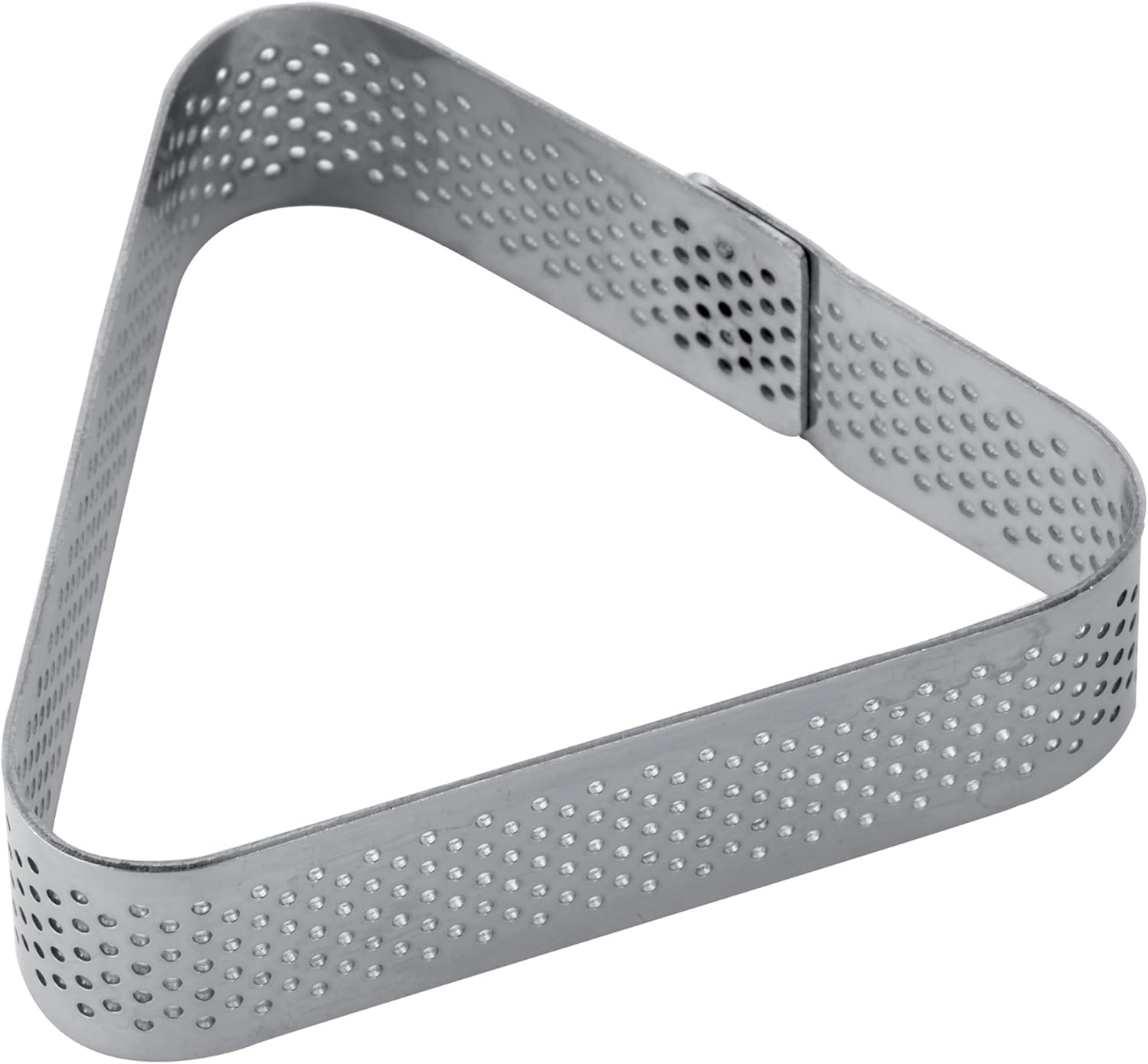 Pavoni XF16 Perforated Rounded-Triangle Stainless Steel Tart Ring 2-7/8 Inch x 3/4 Inch High