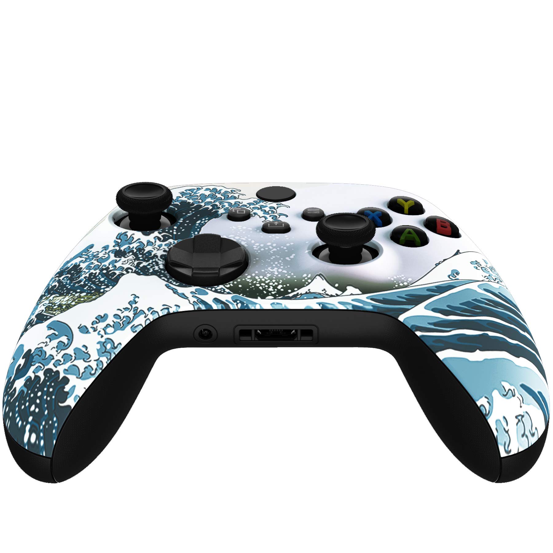 eXtremeRate Cover Frontale per Xbox Series X S Controller Model 1914,Scocca Custodia Copertura Ricambio per Xbox Series X S Joystick,Senza Controller-Grande Onda