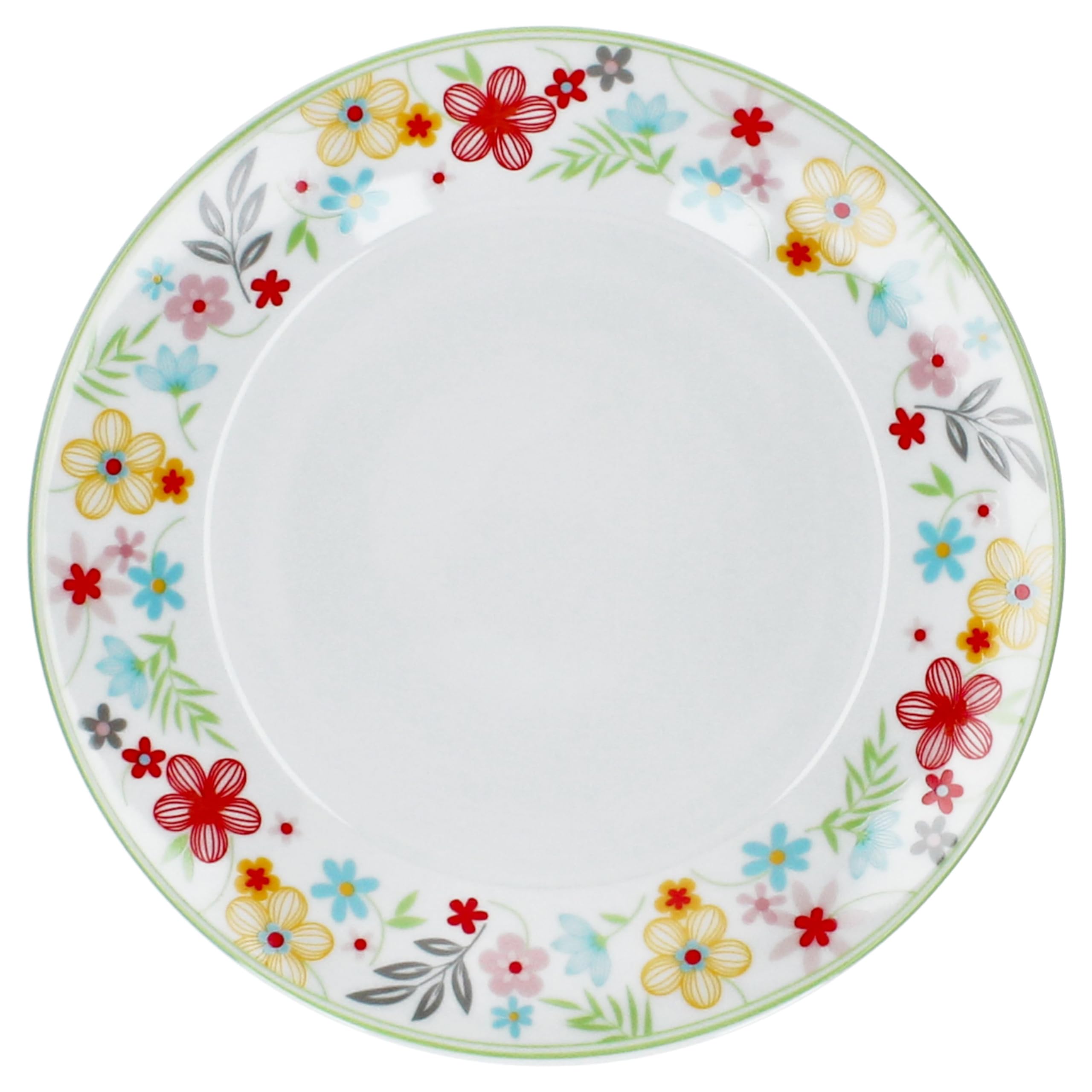 MamboCat 6er Set Variant Blümchen Kuchenteller I farbige Porzellan-Frühstücksteller für 6 Personen I Bunte kleine Teller für Salat, Dessert & Co. beim Frühstück, Mittag, Kaffee & Abendbrot
