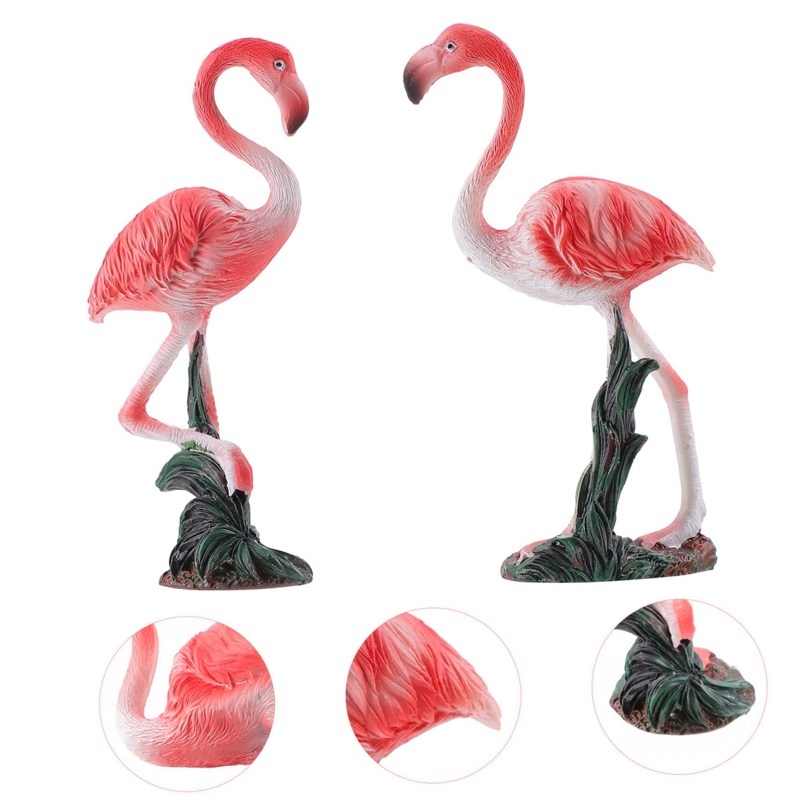 GANAZONO Decorazione da Giardino in Resina 2 Pezzi Fenicottero Rosa, Ornamentale e Facile da Usare, per Cortili e Feste di Matrimonio