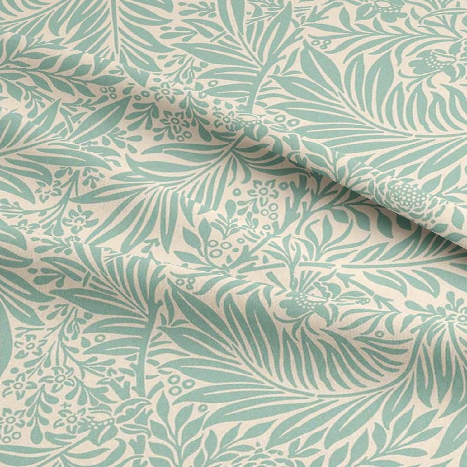 Glamour Secrets Blue Cotton Fabric - William Morris Larkspur Duck Egg Floral Craft Fabric Material Metre