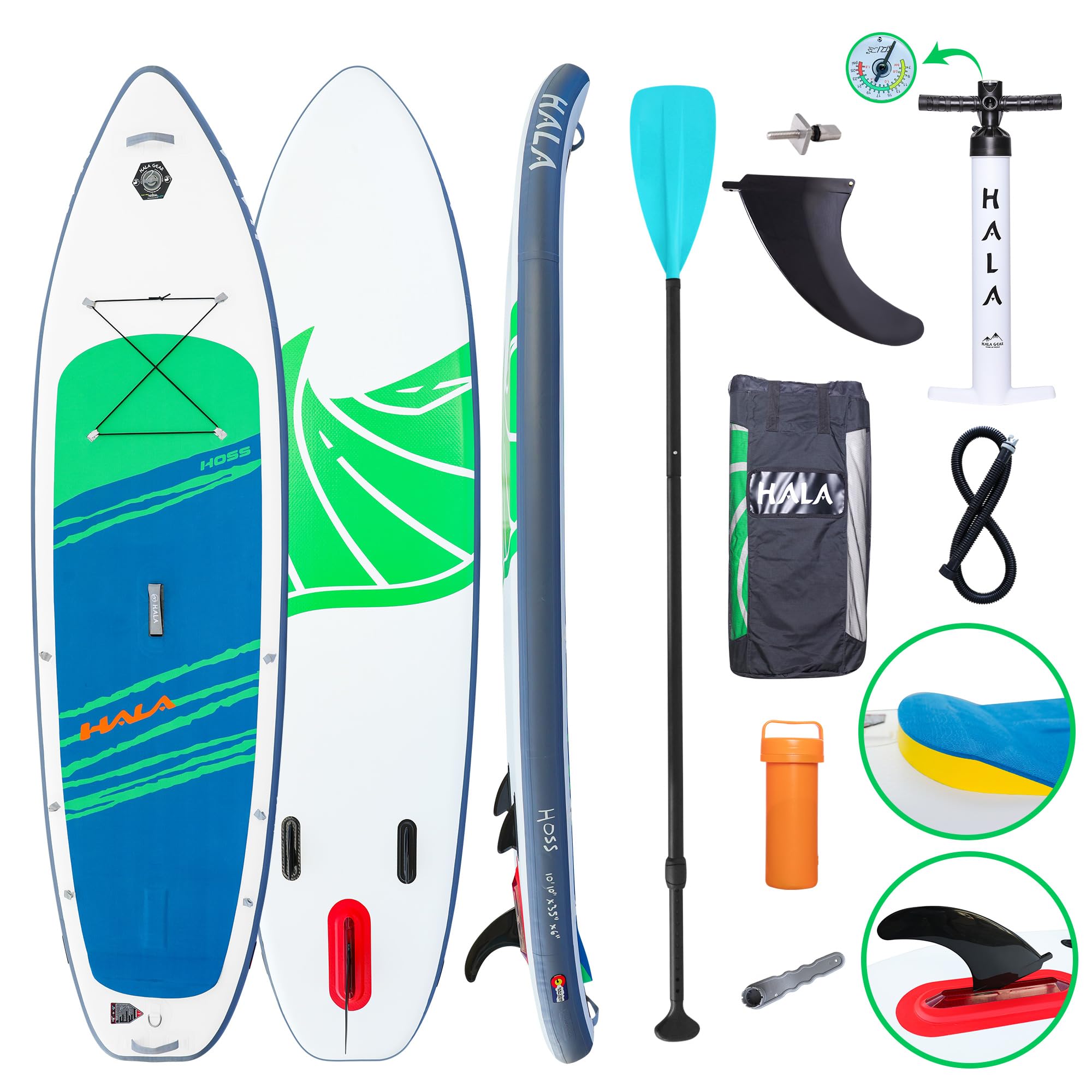 Hala 10.10' Sup Gonfiabile Tavola con Sistema US FIN PRO, Design Tail Kicker
