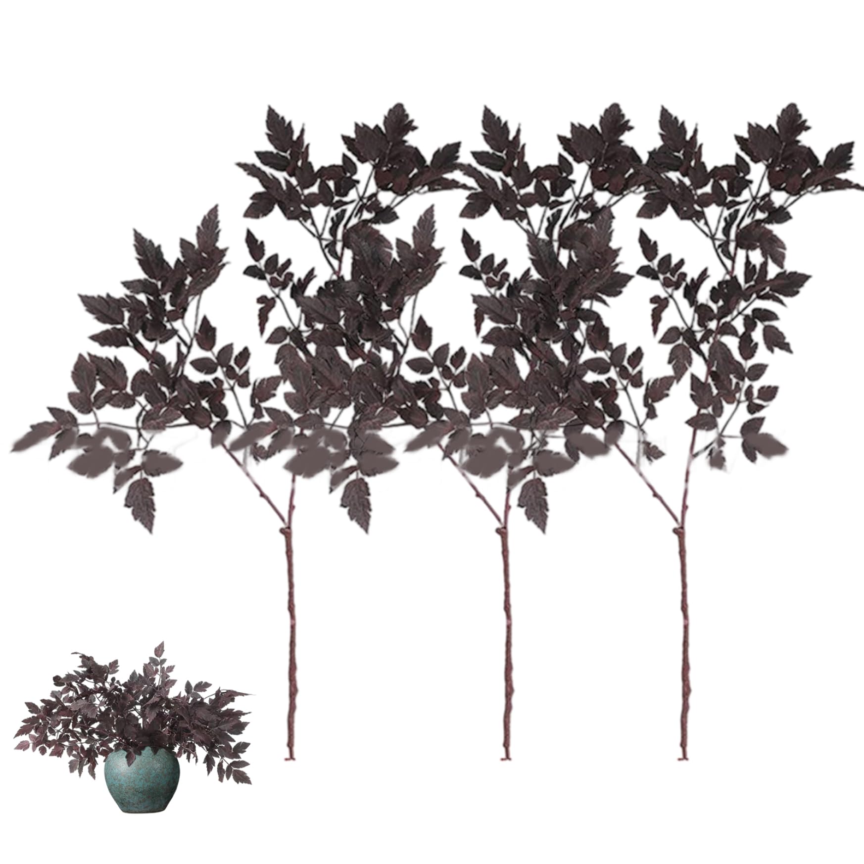 Feuilles d'automne artificielles Cimicifuga Rachlicy haut de gamme pour interieur
