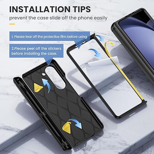 Miniatura 2 de Ruky Funda para Galaxy Z Fold 5, con soporte magnético y protección de bisagra, fundas de cuerpo completo con protector de pantalla integrado, funda