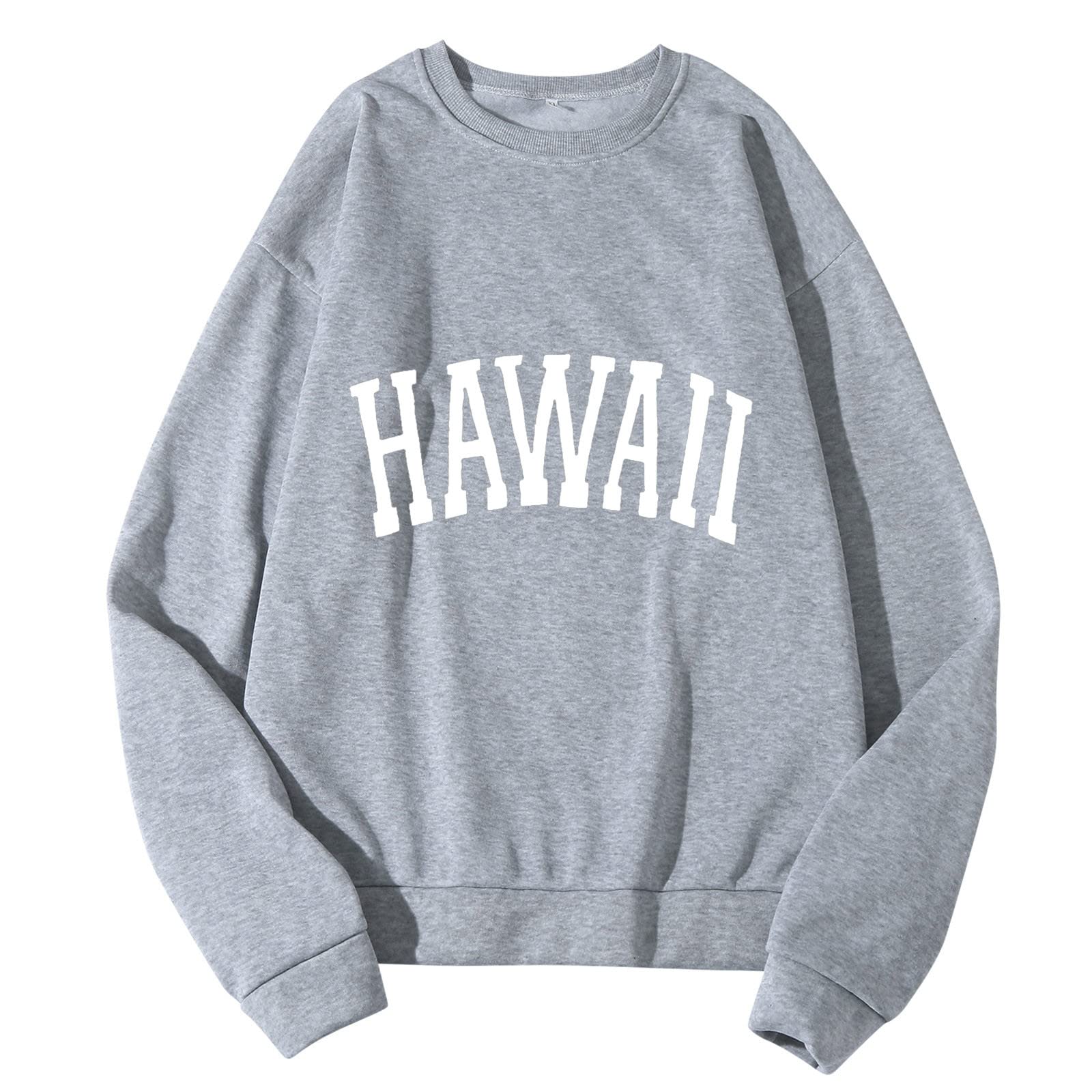 DUOWEI Mom Mode Sweatshirt Hawaii Men Women Letter Graphic Print Round Neck Long Sleeve Tops Sweatshirt Long Sleeve T