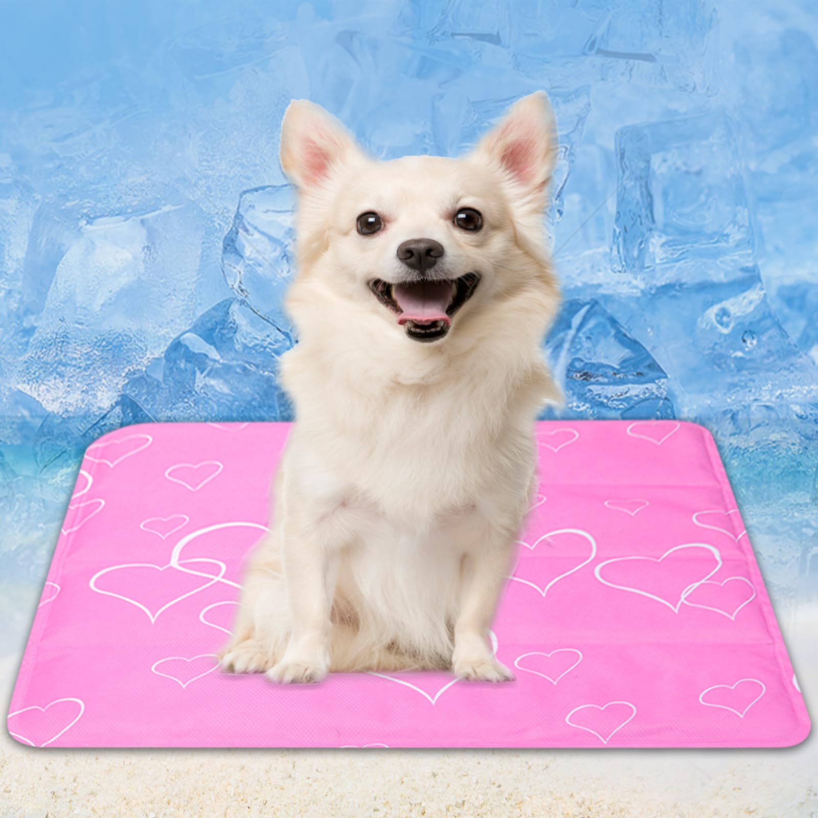 Tappetino refrigerante per cani e gatti, con gel atossico, per cani, in gel freddo, per casse, cucce, viaggi e casa (40 x 50 cm)