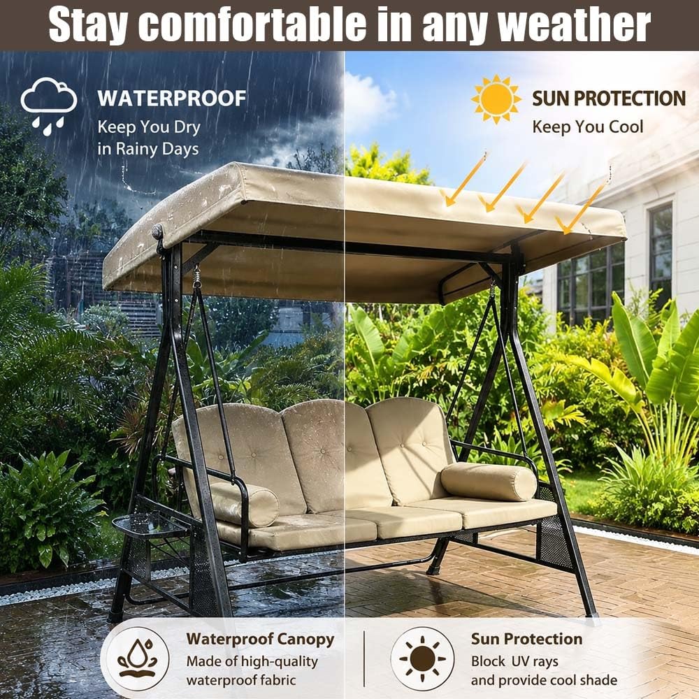 Recambio Toldo Balancin Jardin 2 3 Plazas Techo De Recambio Para Columpio Exterior 198x125cm Fundas Para Columpio De Repuesto, 210D Tela Oxford(191x120cm/75x47in)