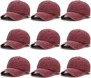 9 Pieces Vintage Washed Baseball Cap for Men Women Unisex Adjustable Distressed Dads Hat