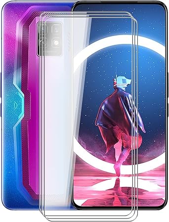[3-Pack] for ZTE Nubia Red Magic 7 Pro Screen Protector, HHUAN 9 Hardness Anti-Scratch Tempered Glass Screen Film, Bubble Free Tempered Glass Protective Film for ZTE Nubia Red Magic 7 Pro 6.8 Inch
