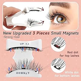 Higu clace Magnetic Eyelashes with Applicator 2 Pairs Magnetic Lashes Natural Look Wispy Magnet Lashes Easy to Wear and RemoveDJCX-A+B01)