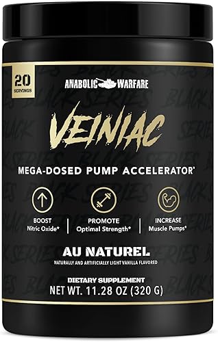 Anabolic Warfare Veiniac - Suplemento activador de bomba muscular sin estimulantes antes del entrenamiento con L-citrulina, betaína anhidra y AGMass