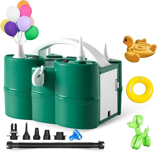 GreatWhip Bomba de globo eléctrica 3 en 1 portátil para todos los globos e inflables, inflador de llenado rápido para flotadores de piscina, colchón