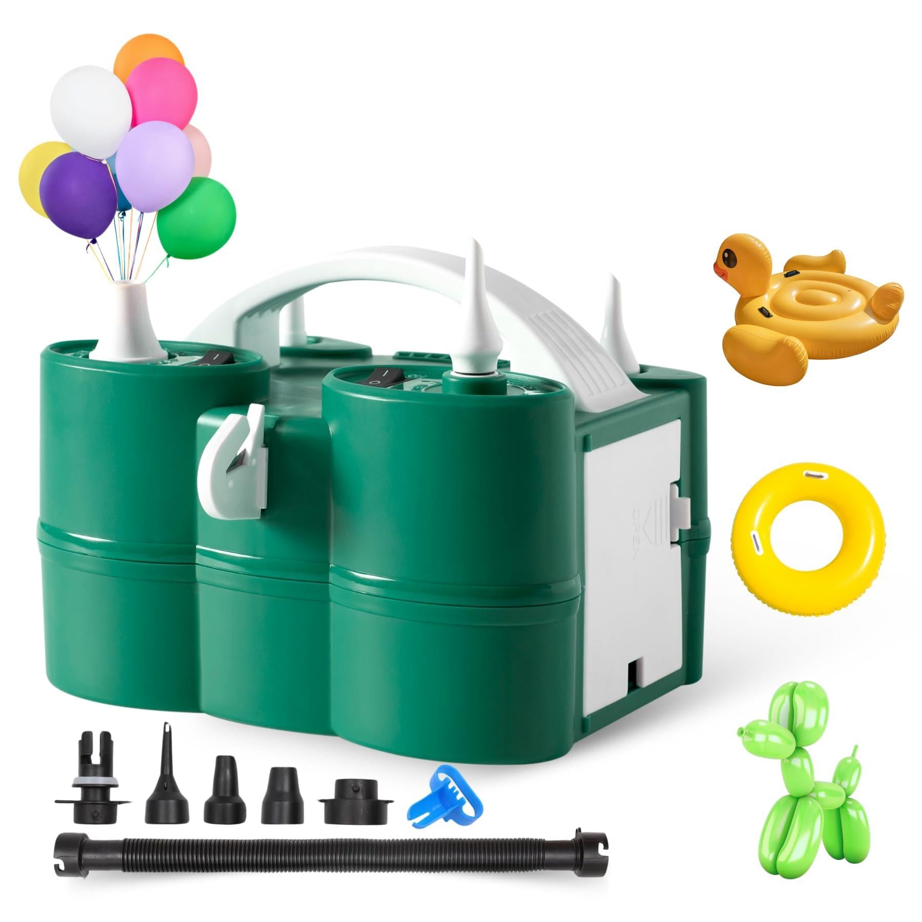 GreatWhip Balloon Pump Electric 3-in-1 Portable Air Pump for All Balloons & Inflatables, Quick-Fill Inflator Deflator for Pool Floats Air Mattress