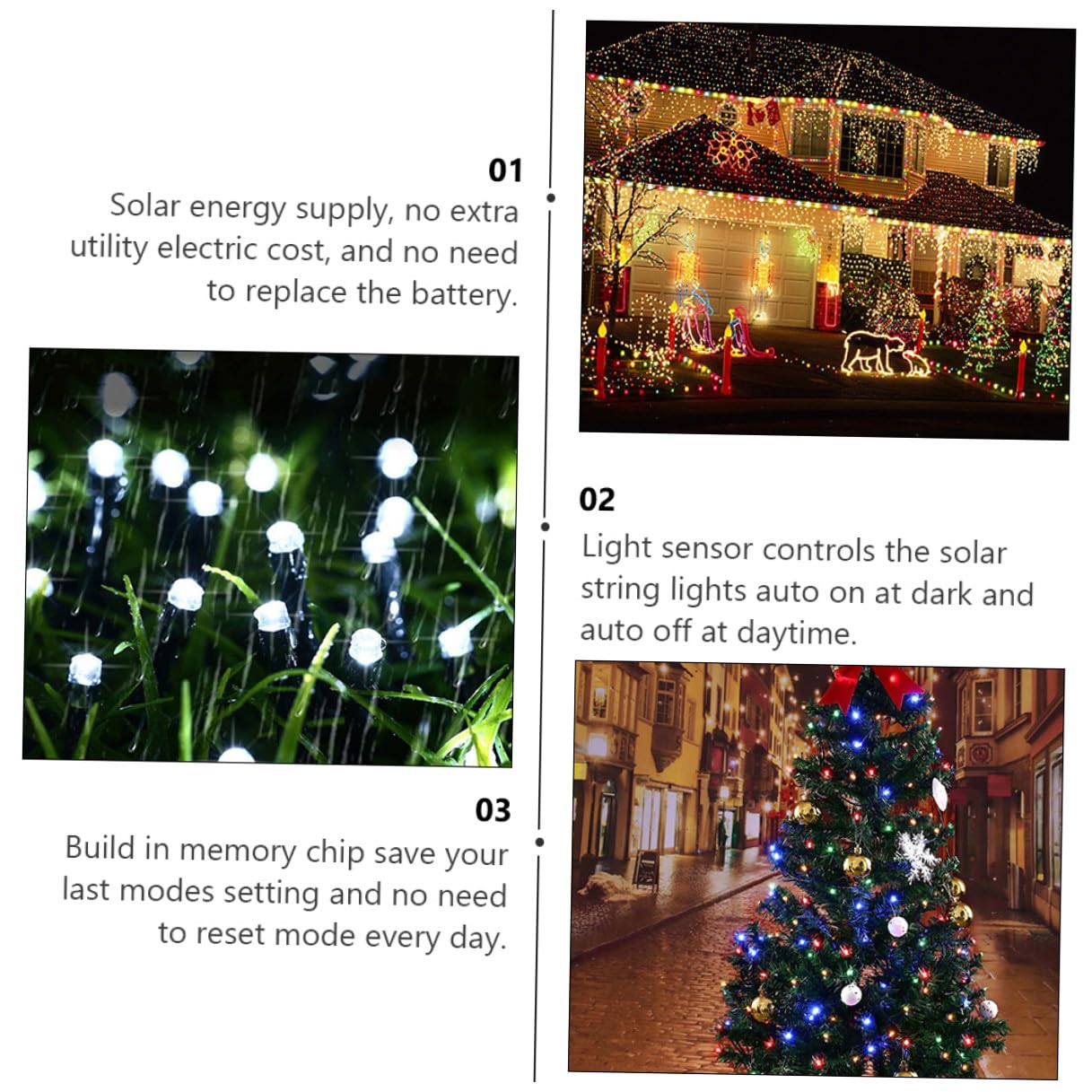 2 Satz 10m LED Solar Lichterkette mit 100 Leds Wetterfeste Ip65-geschützte Außenlichterkette aus Abs Ps für Garten Terrasse und Outdoor Partydekoration