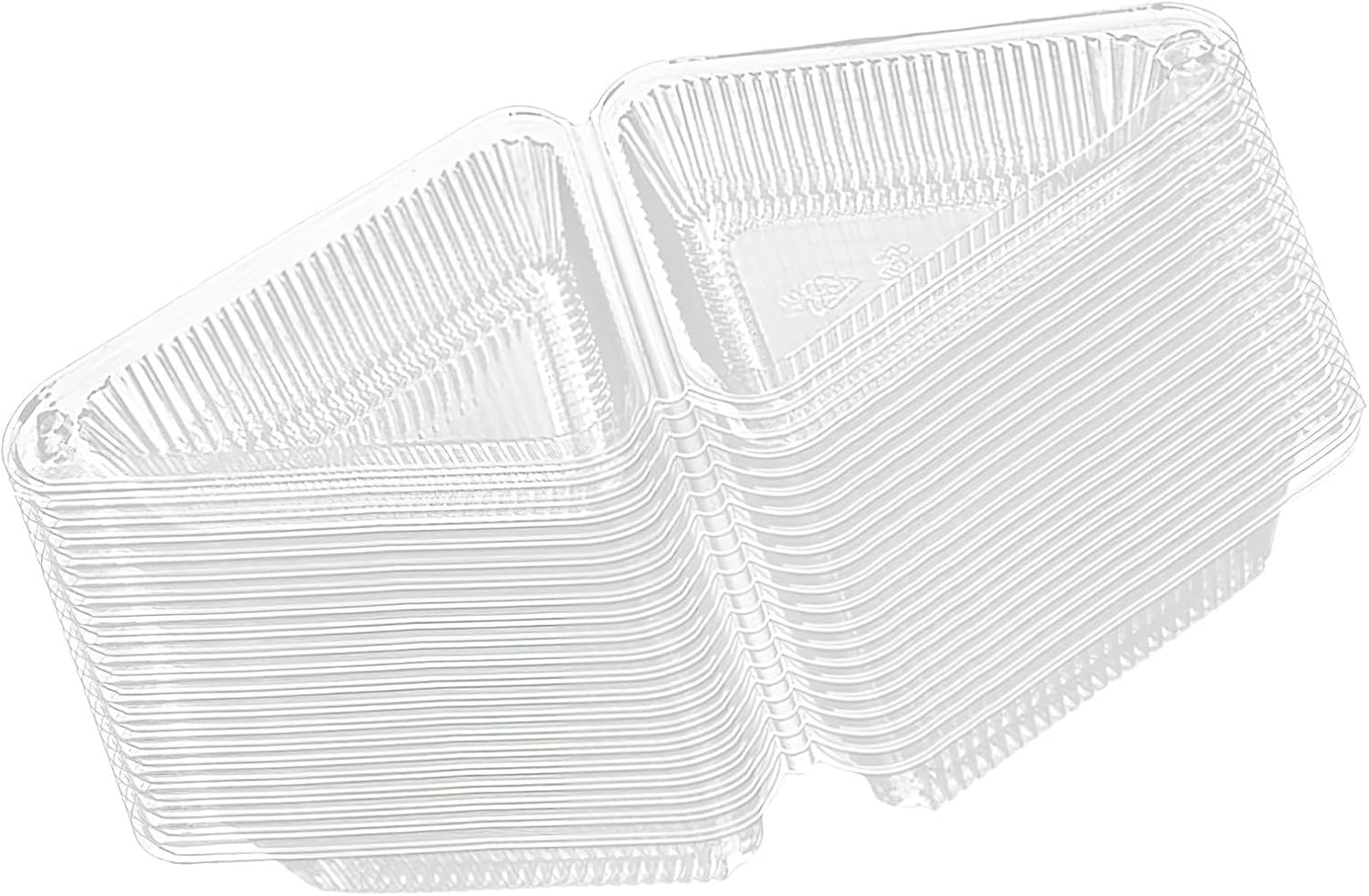 UKCOCO 50pcs Clear Cake Slice Containers with Lids Triangular Cake Boxes for Cheesecake Mousse Desserts Lightweight Sturdy Pet Food Storage Secure Seal for