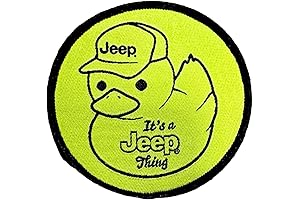 Duck Jeep Thing Embroidered Patch Adhesive or Sew-on Round Patch