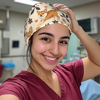 Working Cap Hat with Sweatband Comfortable and Breathable Adjustable Headgear for Men Women Scrub Cap