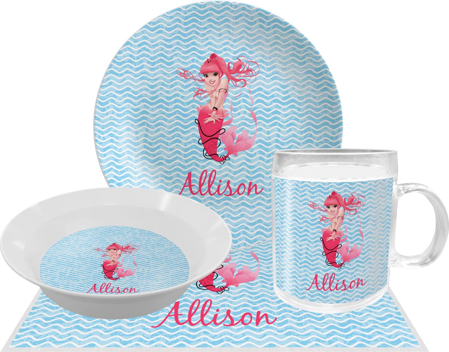 Personalized Mermaid Melamine Bowl - 12 oz