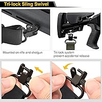 Vista 3 de CVLIFE Correa de Rifle 550 Paracord de 2 Puntos con Giratorio Tri-Lock para Caza y Exteriores