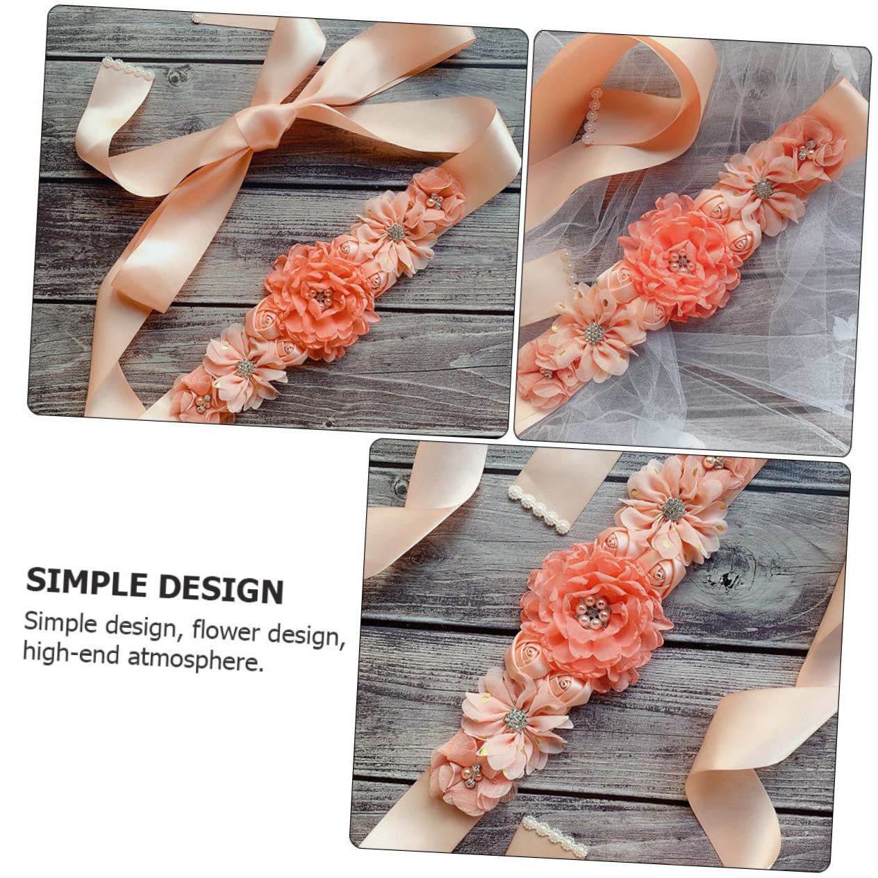 SOIMISS 2piezas Cinturón De Flores Para Mujer Accesorio De Moda Para Bodas y Sash Para Embarazadas y Fotografía