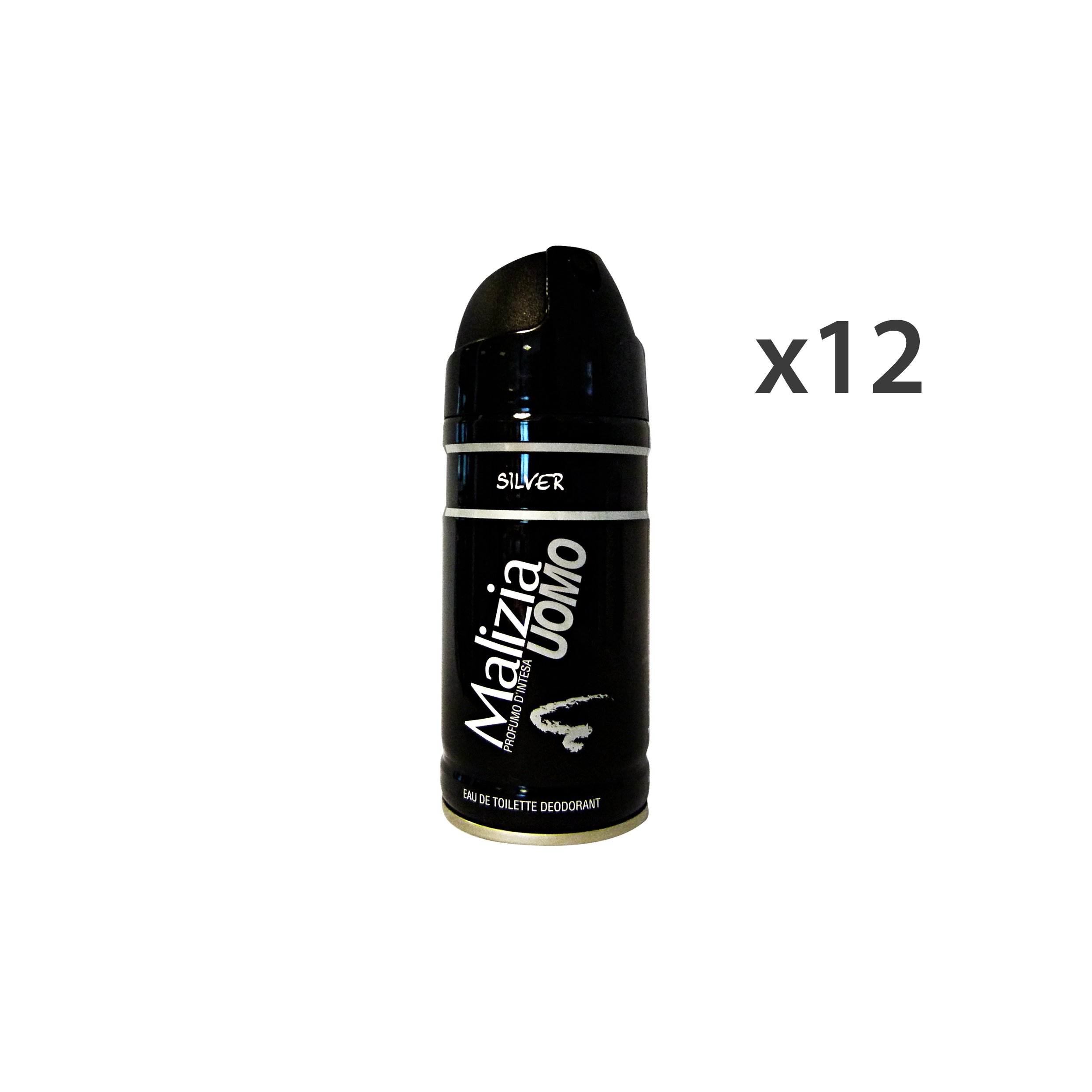 MALIZIA Set 12 Hombres Desodorante De Plata 150 Ml. Pulverizar Cuidado Corporal
