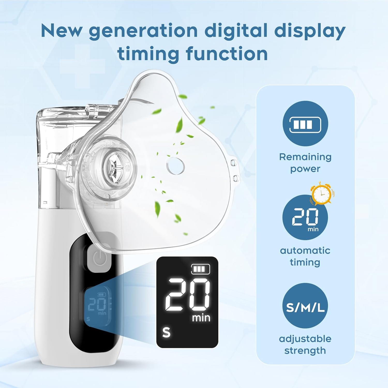 The SWIRLER Nebulizer, Smart Digital Display Portable Nebulizer for Adults and Kids, Portable Nebulizer Machine for Breathing with Mouthpiece and Mask, Handheld Nebulizer for Travel and Home Use-01 thumbnail