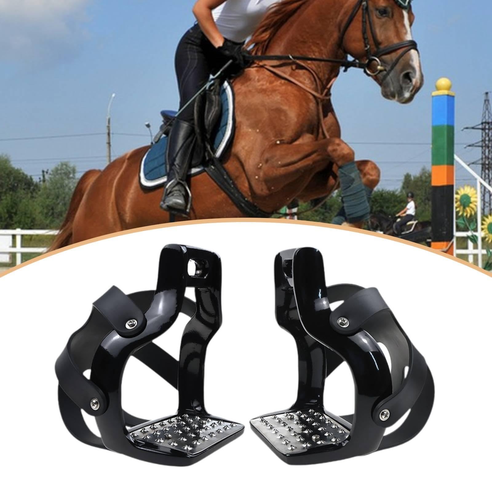 2 Piezas Estribos para Caballo para Montar Pedal Antideslizante Estructura en Aluminio Soporte Seguro Adecuado para Profesionales Y