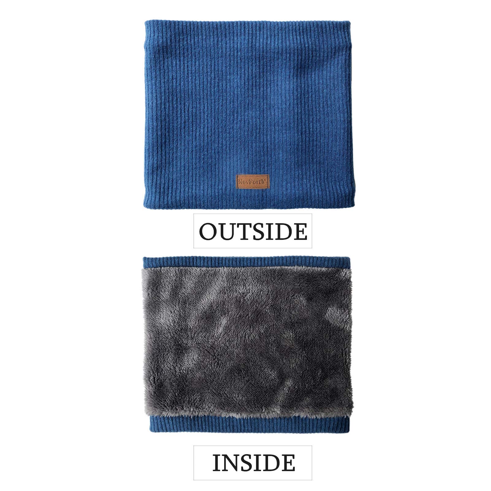 NovForth Scaldacollo Caldo e Morbido a 2 Strati in Maglia e Peluche, Sciarpa da Donna e da Uomo, Accessorio Pratica Indispensabile per Affrontare il Freddo