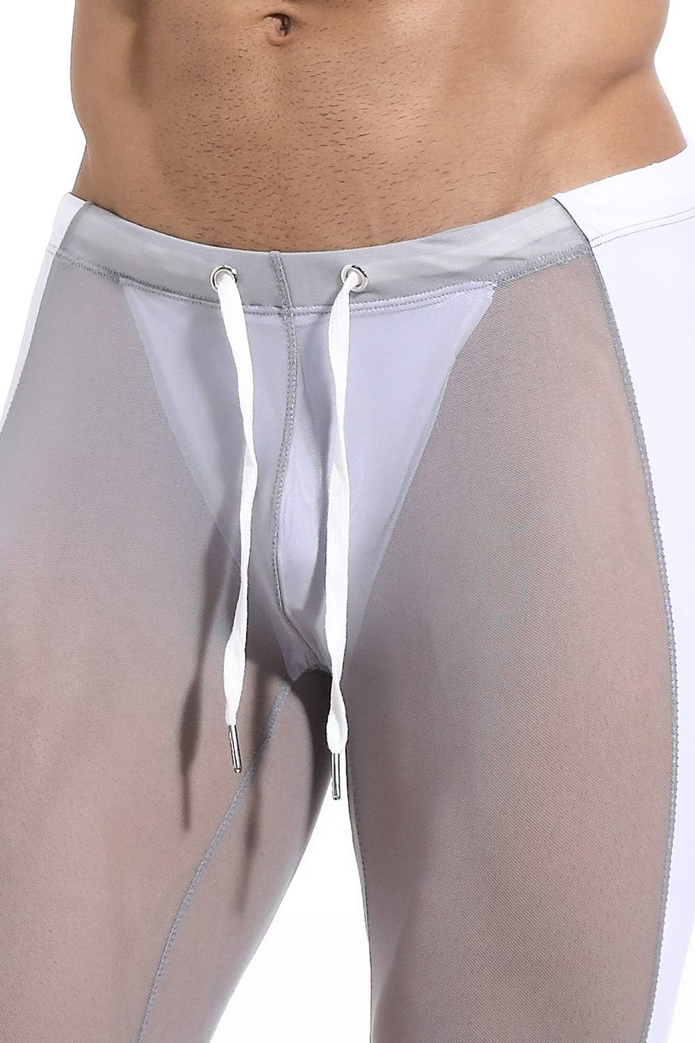 MIZOK Men's Mesh Yoga Pants See Through Compression Tights Workout Leggings - Image 4