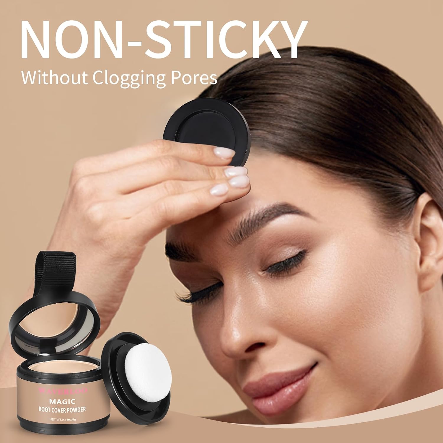 Waverloo Magic Root Cover Up Hairline Powder Instantly Conceals Bald Spot High Forehead and Hair Loss Powder Sweat and Waterproof Root Touch Up Hair Powder for Women & Men (Medium Blonde)