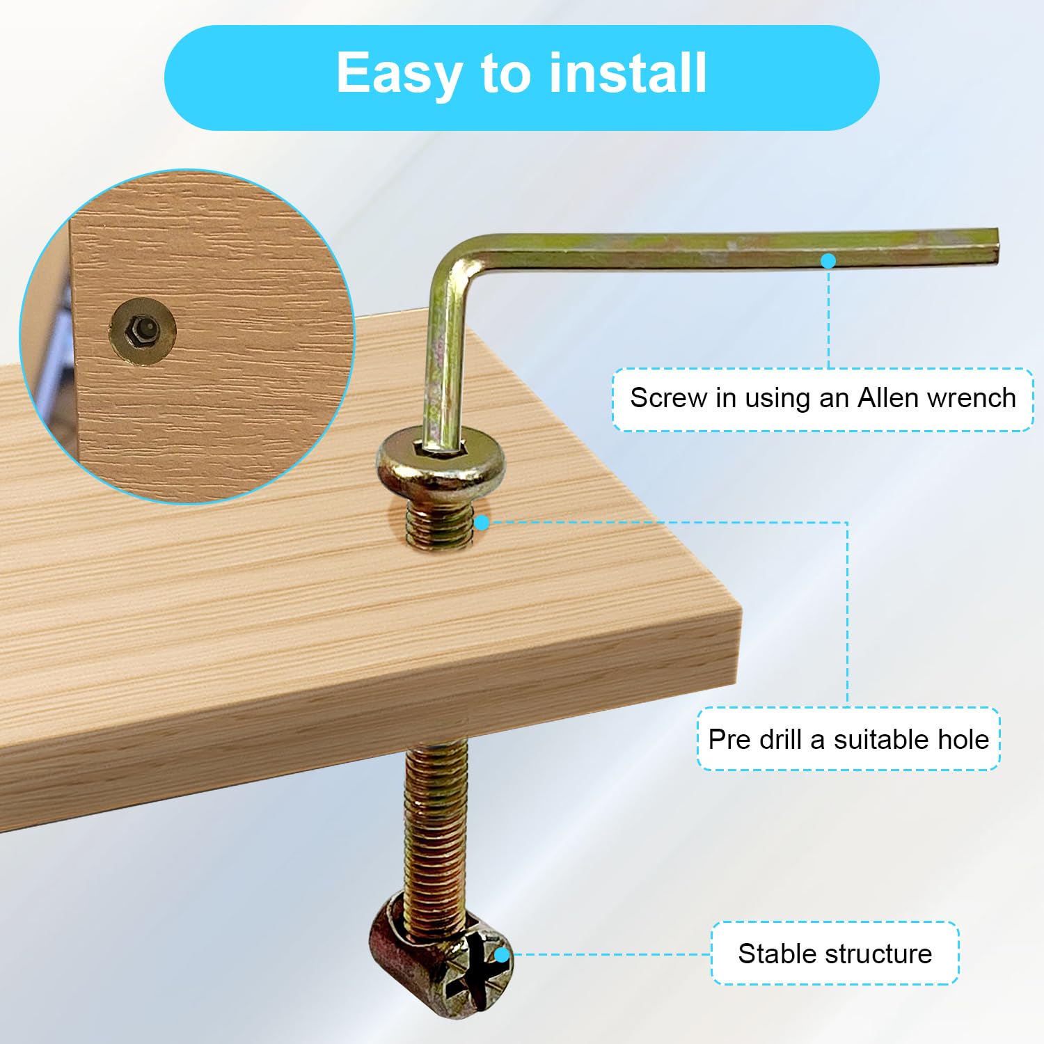 M6 Connettore Mobili Bulloni E Dadi Tappo, Testa Piatta Viti - Foto 5