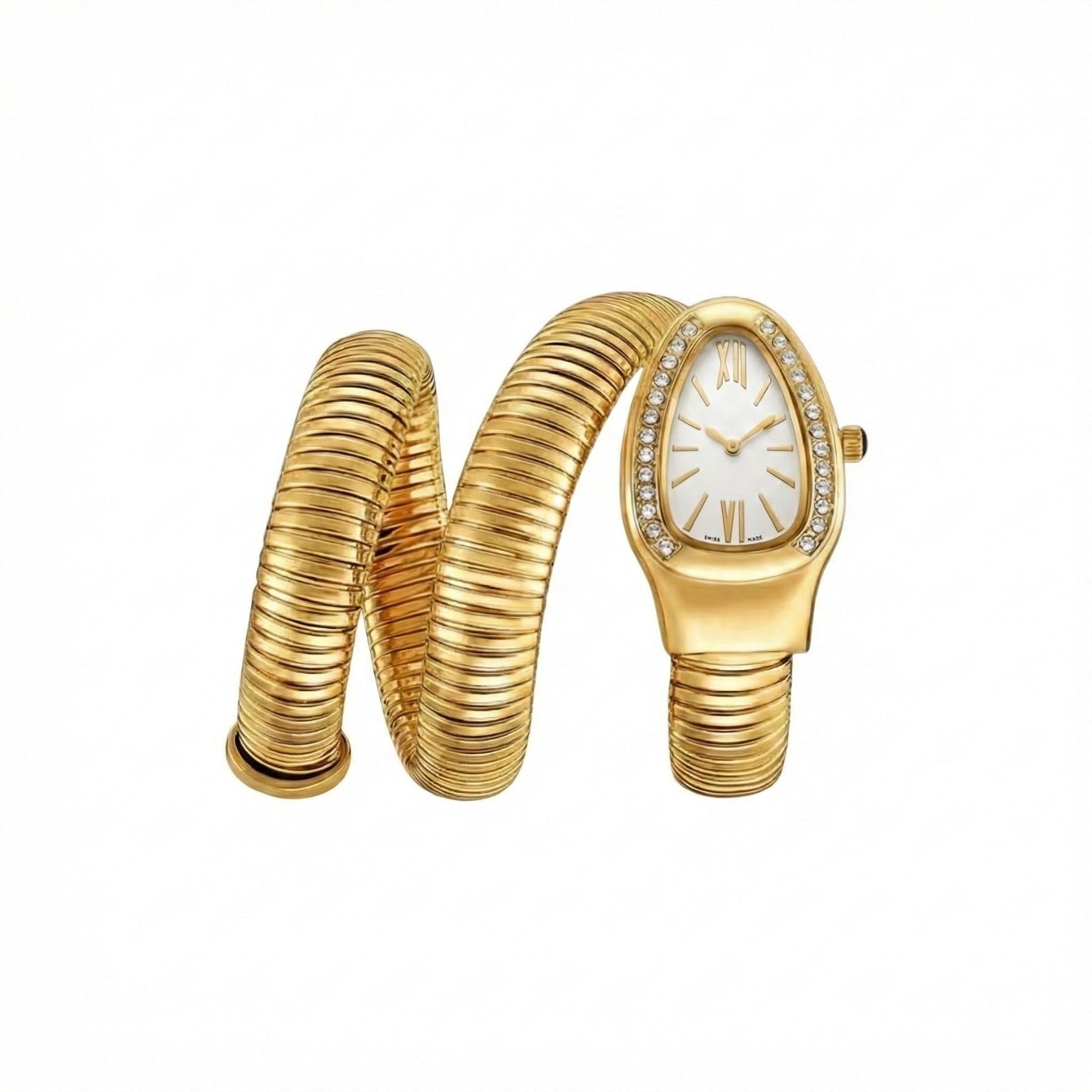 cleo be bold be you Serpentine Snake Watch with Spiral Bracelet, Roman Number Dial, Quartz Movement, Waterproof Luxury Metal Bezel Watch for Women-picture-18